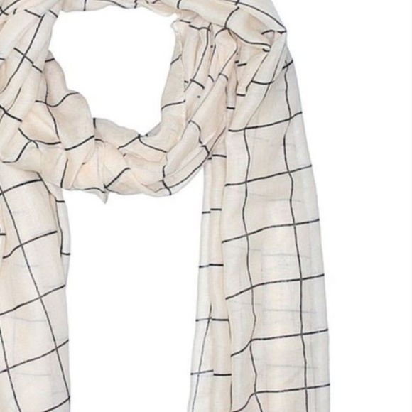 FINAL SALE  Rachel Pally Natural Grid Scarf Wrap - Picture 2 of 4